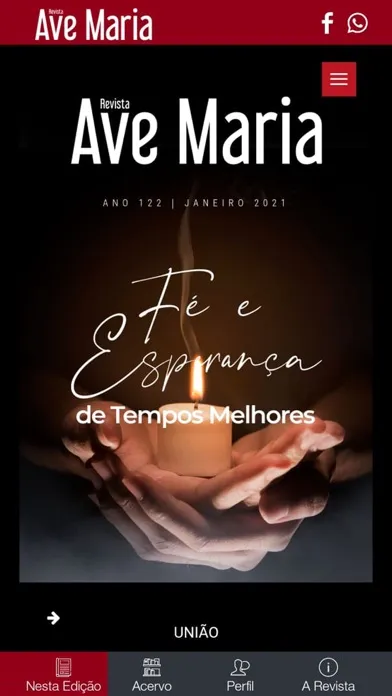 Capturas de tela do Revista Ave Maria Digital