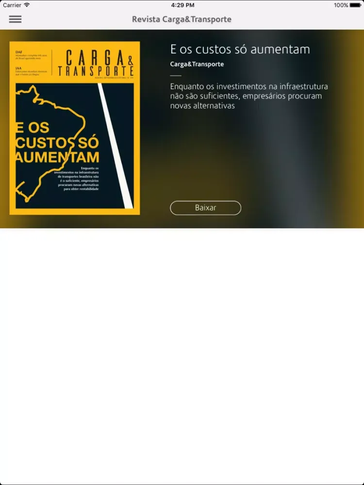 Ảnh chụp màn hình của Revista Carga&Transporte iPad 