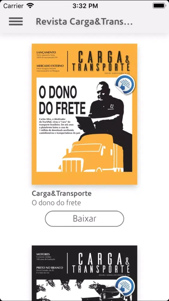 Ảnh chụp màn hình của Revista Carga&Transporte