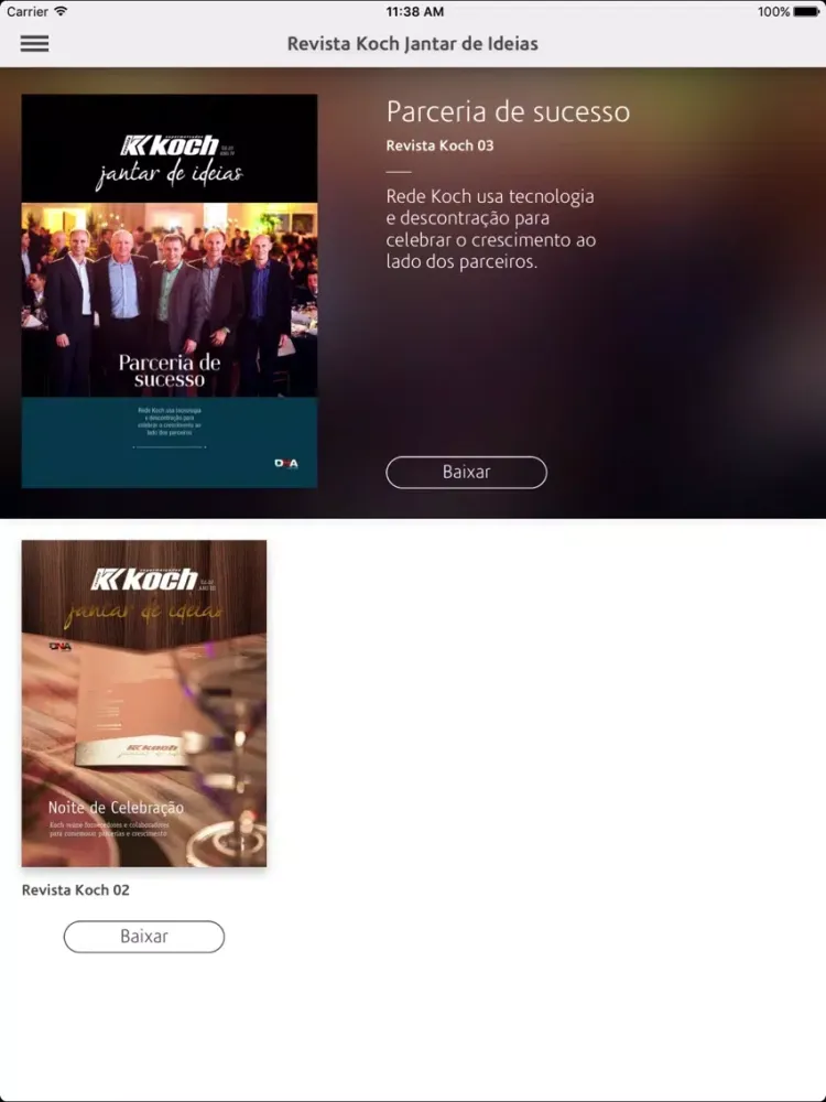 Revista Koch Jantar de Ideias iPad  スクリーンショット