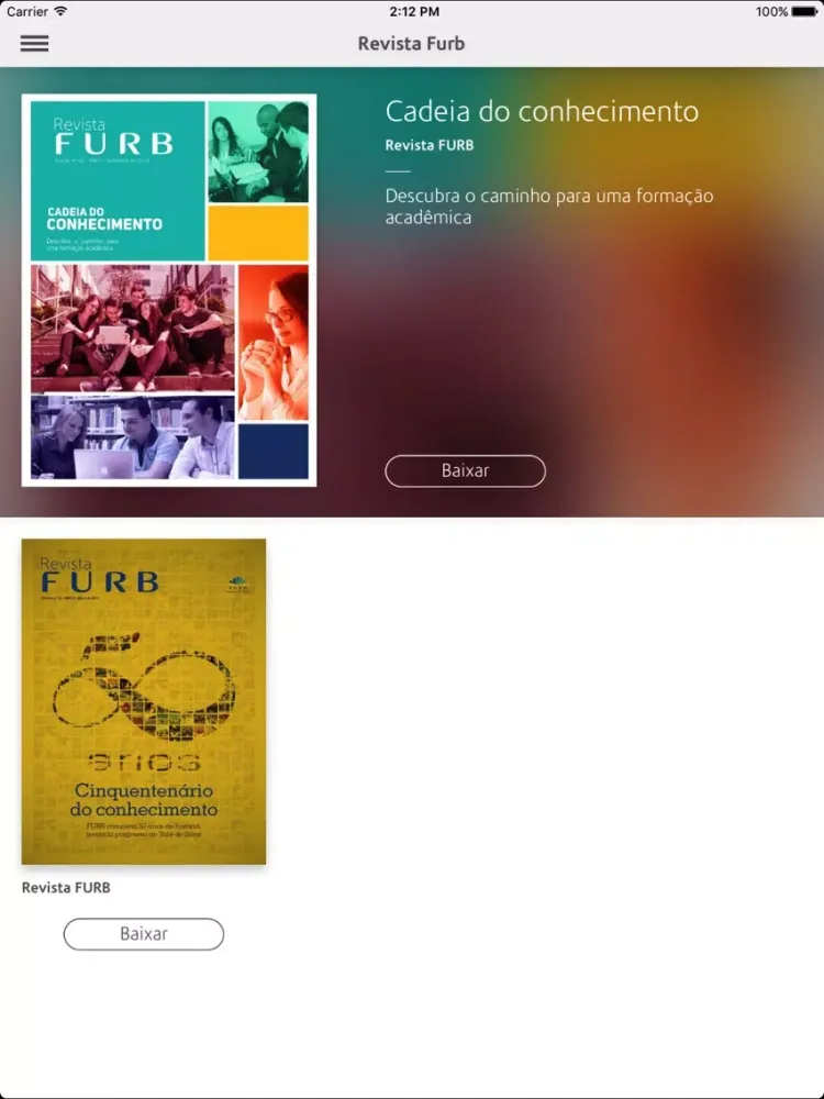 Capturas de pantalla de Revista Furb iPad 