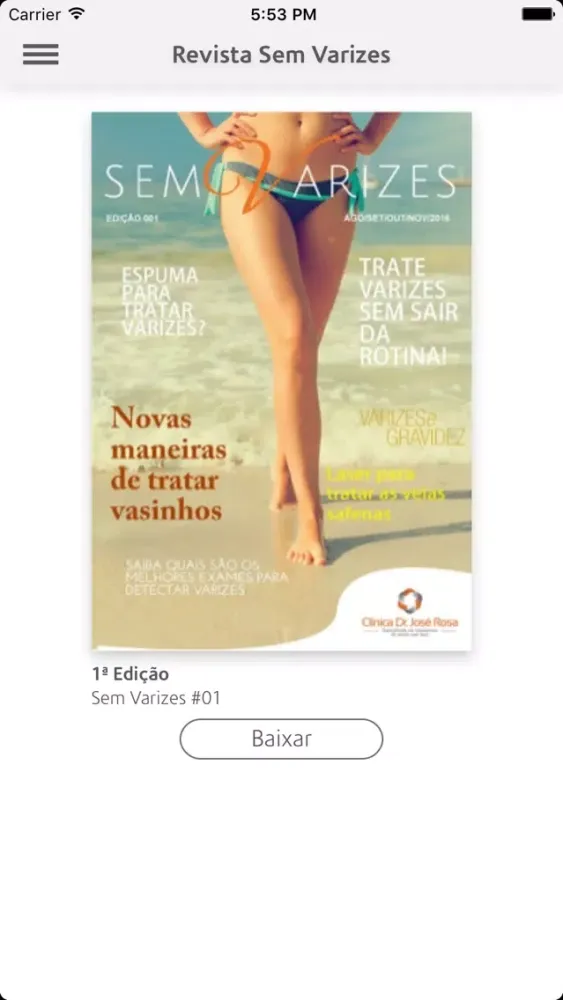Capturas de tela do Revista Sem Varizes