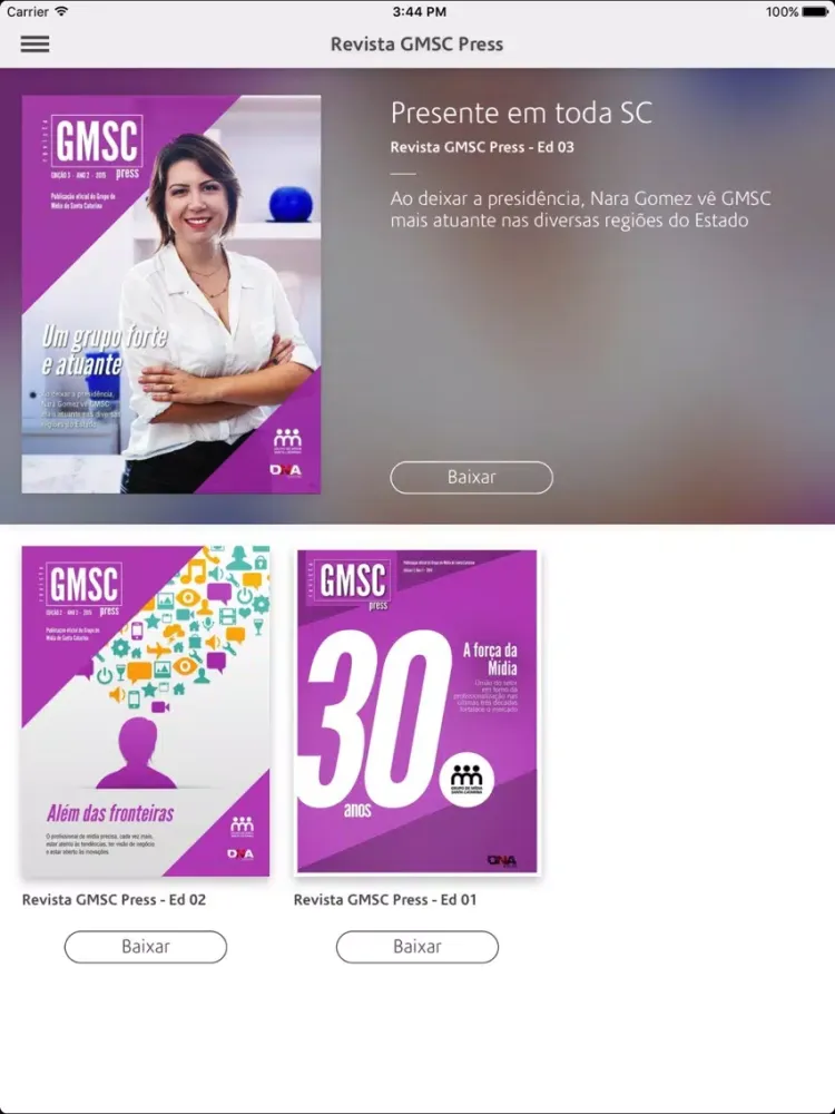 Revista GMSC Press iPad  Screenshots