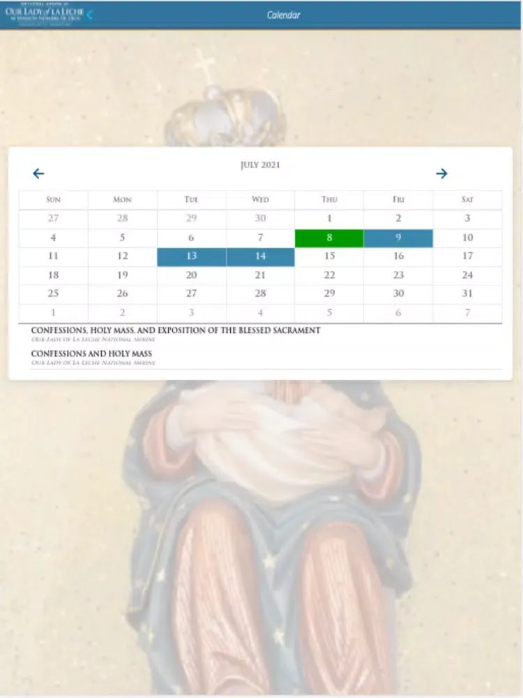 Capturas de pantalla de Our Lady of La Leche iPad 
