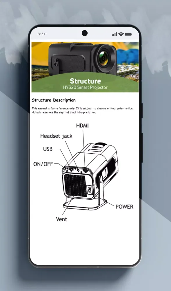 Скриншоты HY320 Smart Projector Guide
