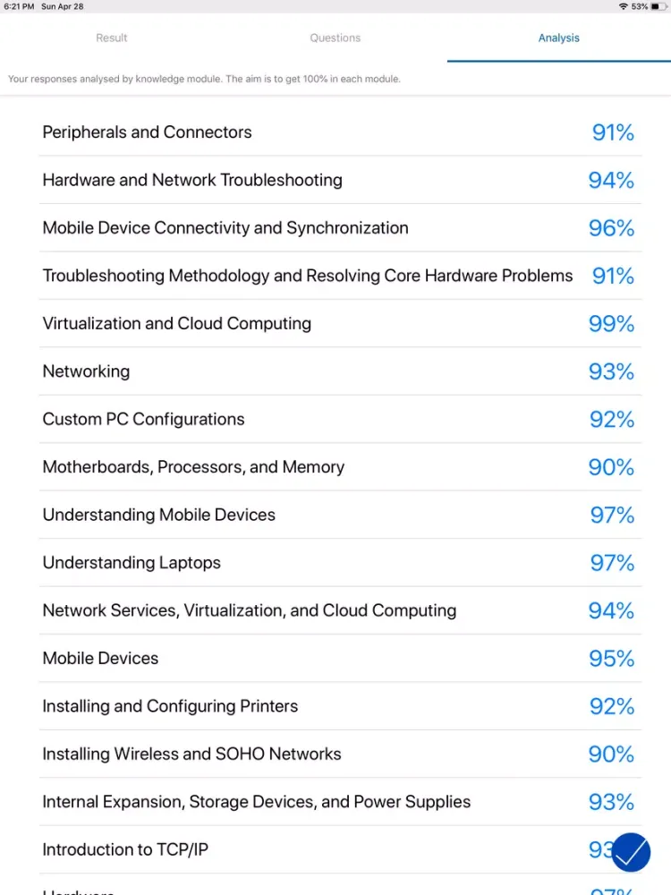 ภาพหน้าจอของ Comptia A+ Exams 220-100x. Pro iPad 