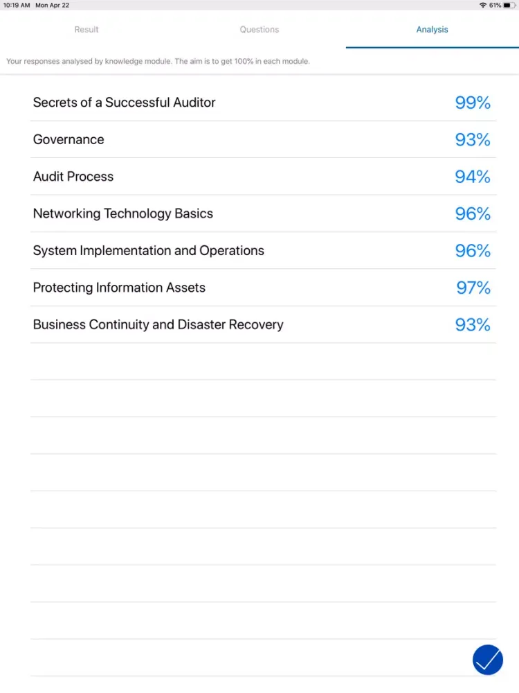 Tangkapan skrin CISA - Inform. Systems Auditor iPad 