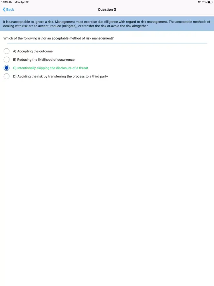 Tangkapan skrin CISA - Inform. Systems Auditor iPad 