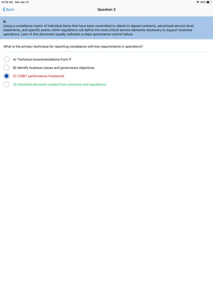 ภาพหน้าจอของ CISA: Inform. Systems Auditor iPad 