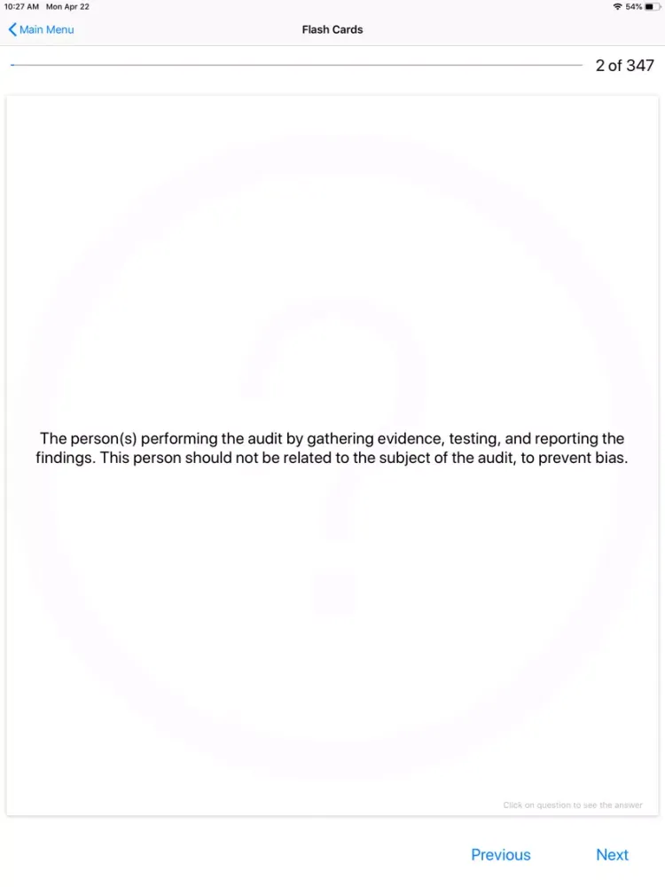 ภาพหน้าจอของ CISA: Inform. Systems Auditor iPad 