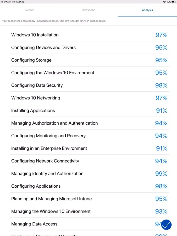 MCSA 70-698: Wind. 10 PRO iPad  Screenshots