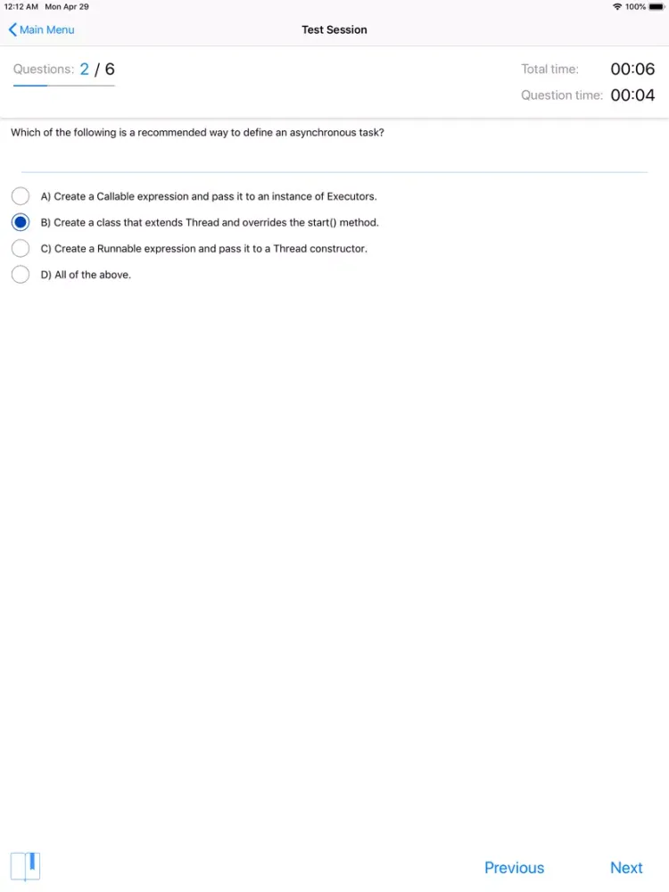OCP Test SE8 1Z0–809 iPad  سکرین شاٹس