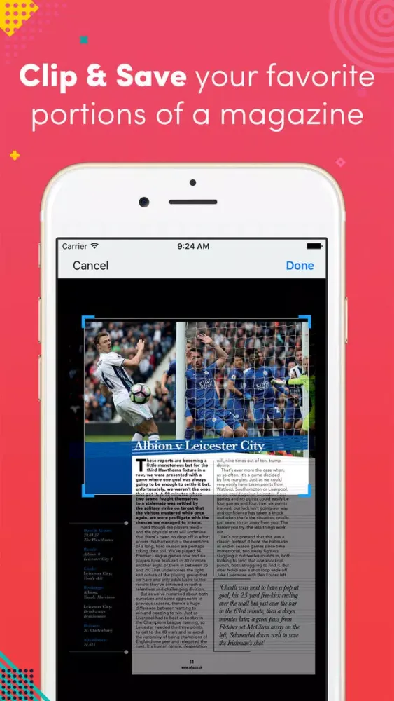 Capturas de tela do Albion News