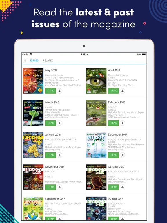 Ảnh chụp màn hình của Biology Today iPad 