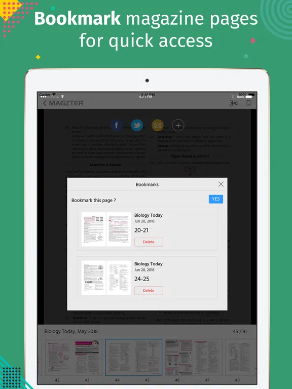 Ảnh chụp màn hình của Biology Today iPad 