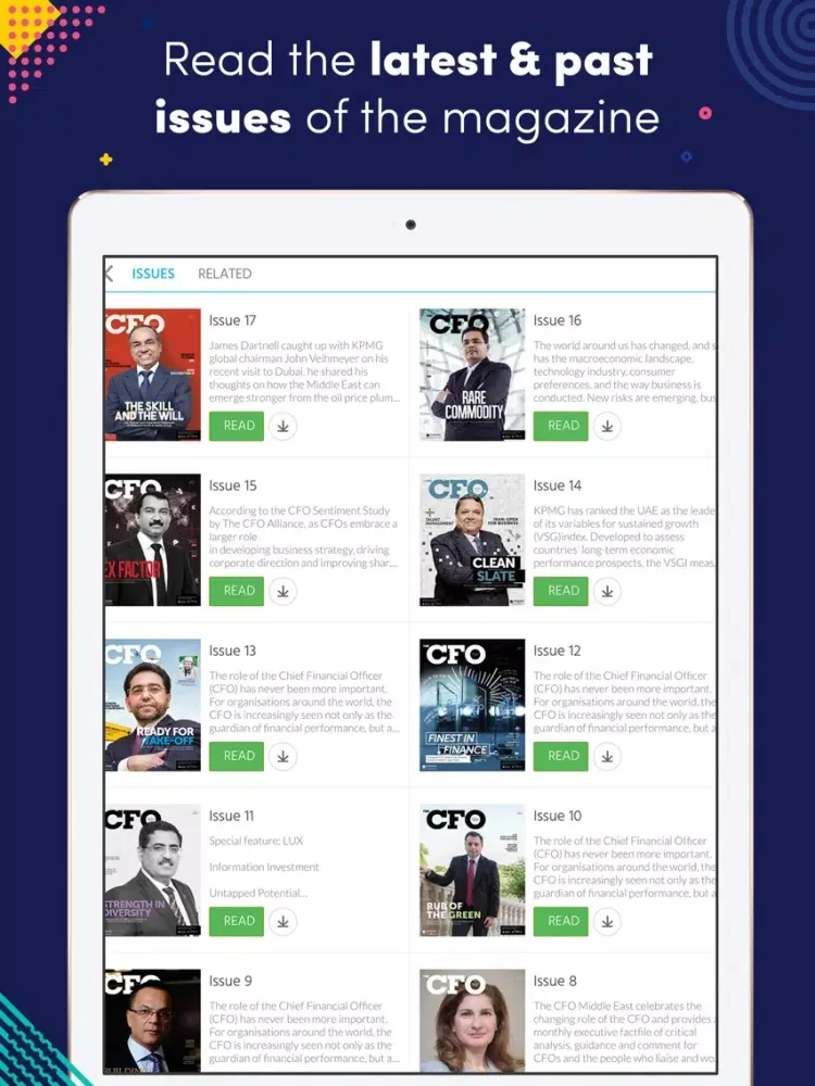 CFO Middle East iPad  Screenshots