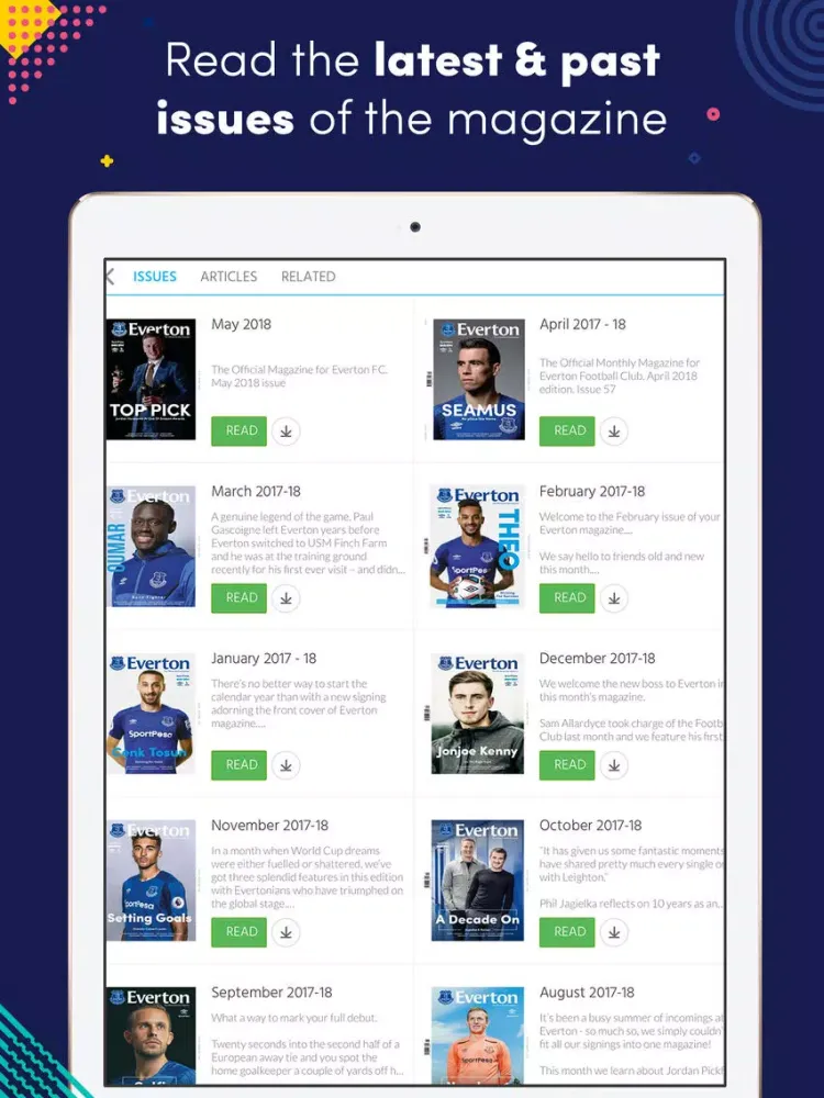 Скриншоты Everton (Magazine) iPad 
