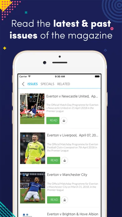 Ảnh chụp màn hình của Everton Programmes