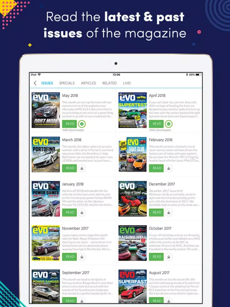Скриншоты evo India Magazine iPad 