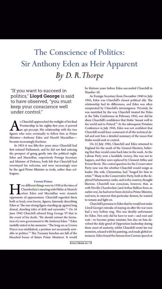 Captures d'écran de Finest Hour Magazine