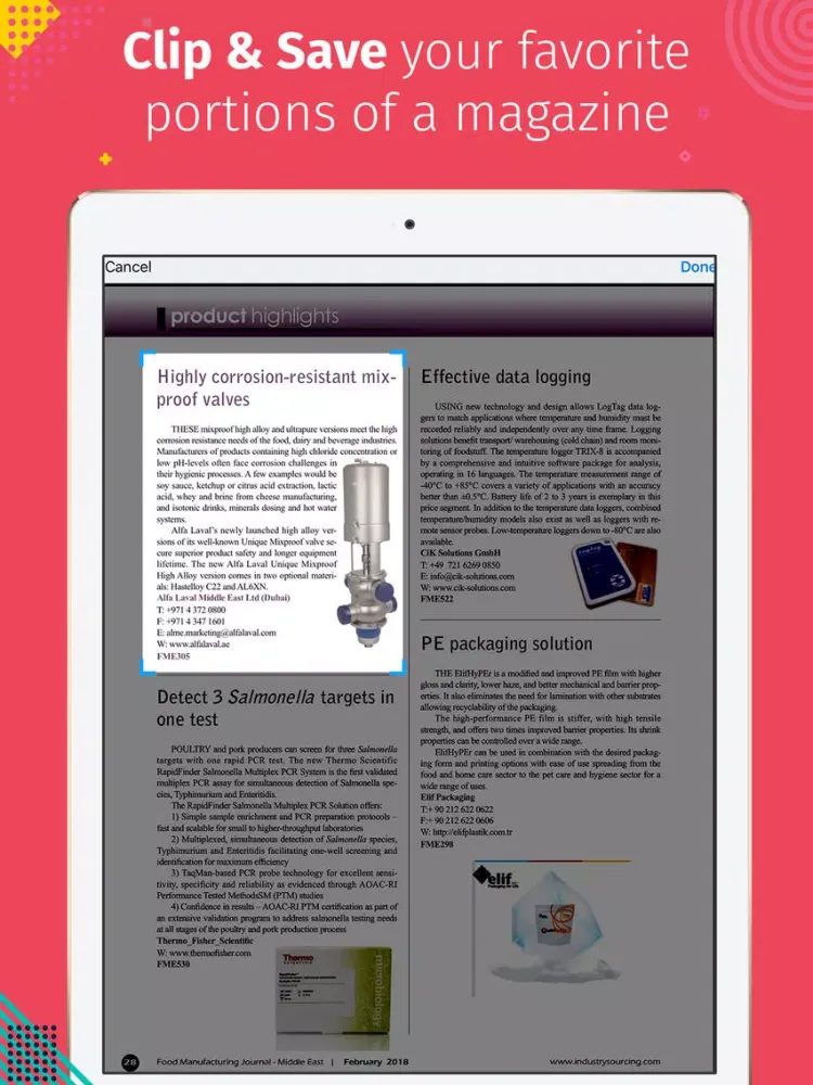 Food Manufacturing Journal - Middle East & Africa Magazine iPad  Screenshots