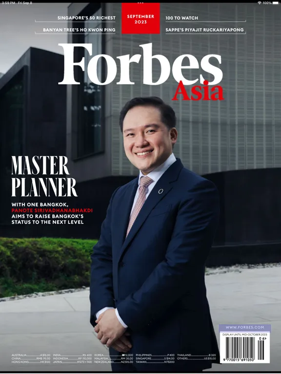Capturas de tela do Forbes Asia iPad 