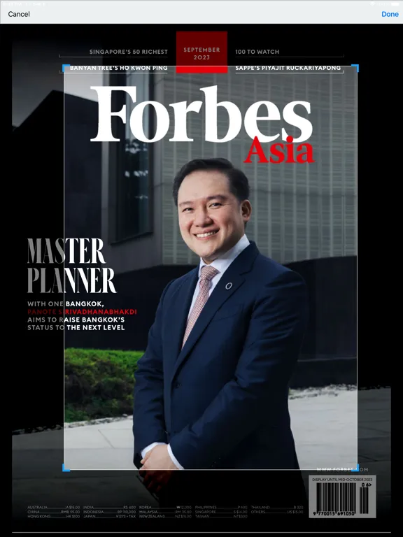 Capturas de tela do Forbes Asia iPad 