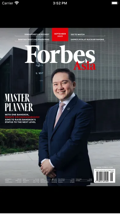 Capturas de tela do Forbes Asia