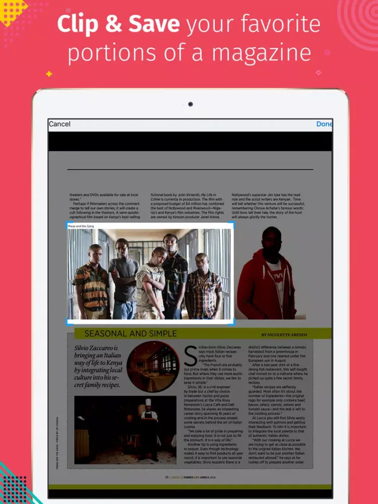 Zrzuty ekranu Forbes Life Africa iPad 