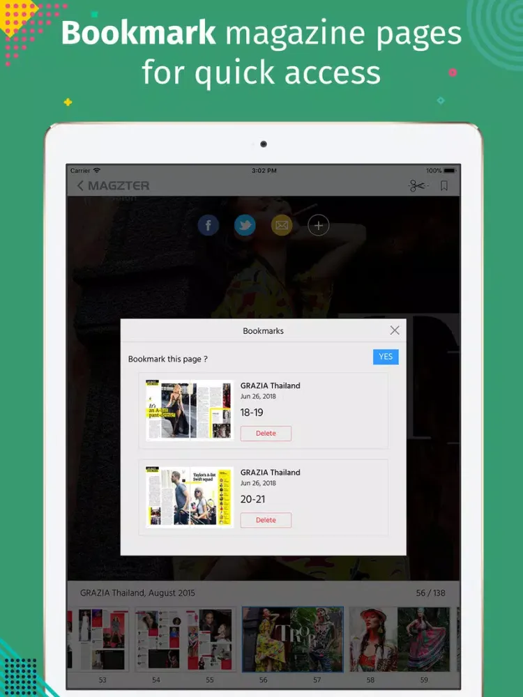 Tangkapan skrin Grazia Thailand iPad 