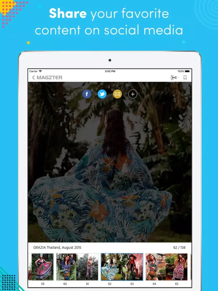 Tangkapan skrin Grazia Thailand iPad 