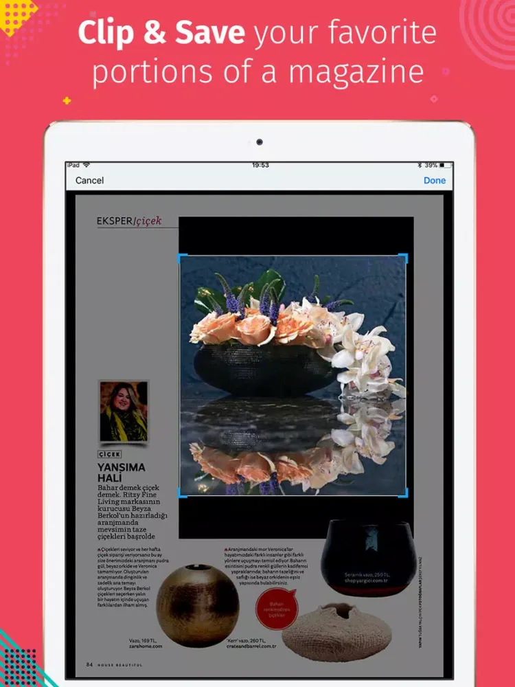 Capturas de tela do House Beautiful Turkiye iPad 