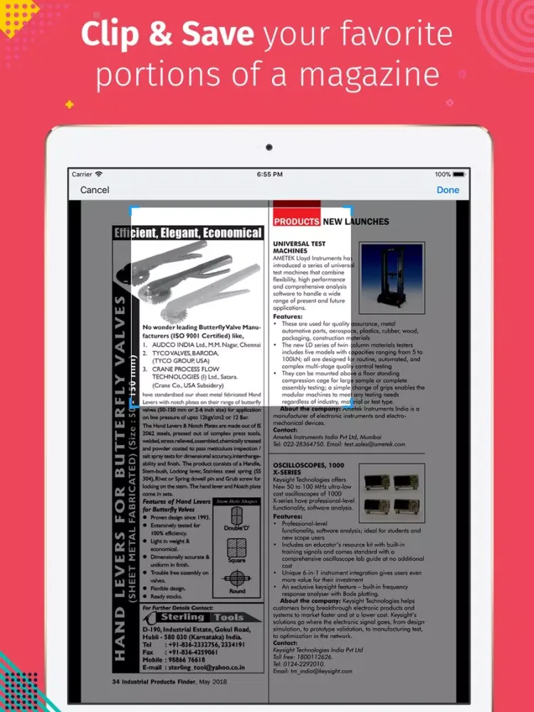 Ảnh chụp màn hình của Industrial Products Finder iPad 