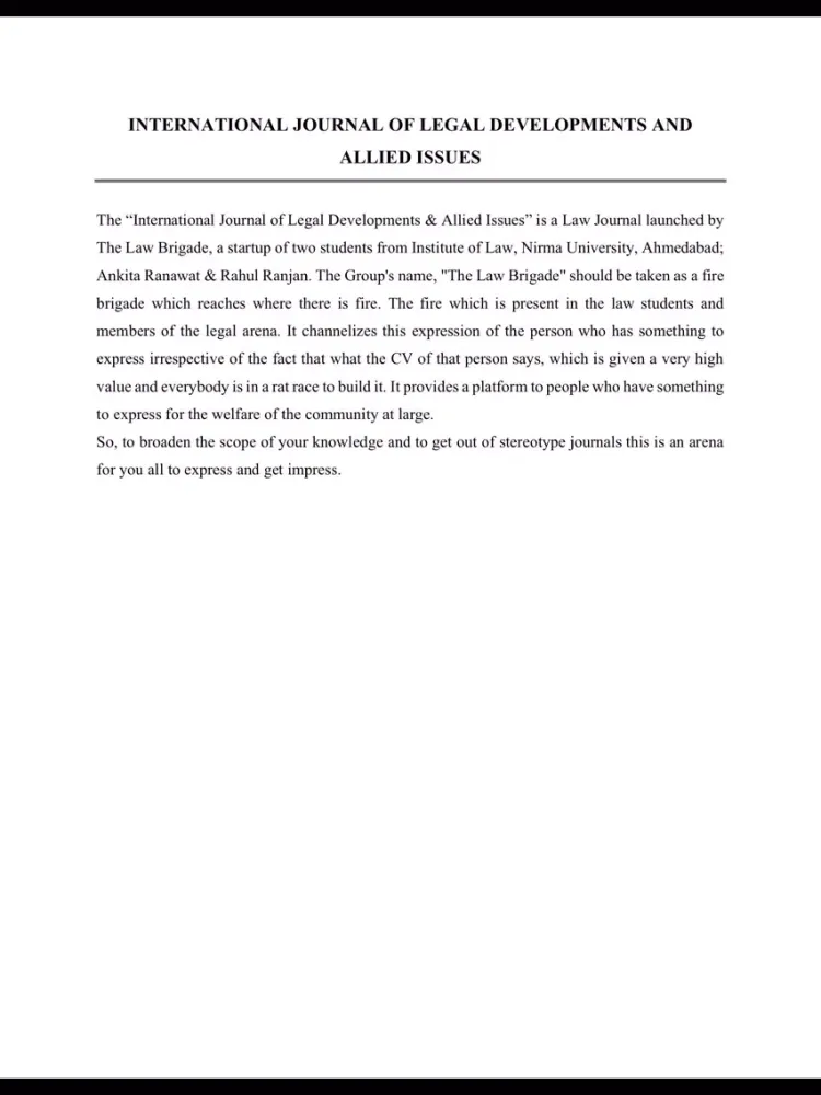 International Journal of Legal Developments And Allied Issues iPad  Screenshots