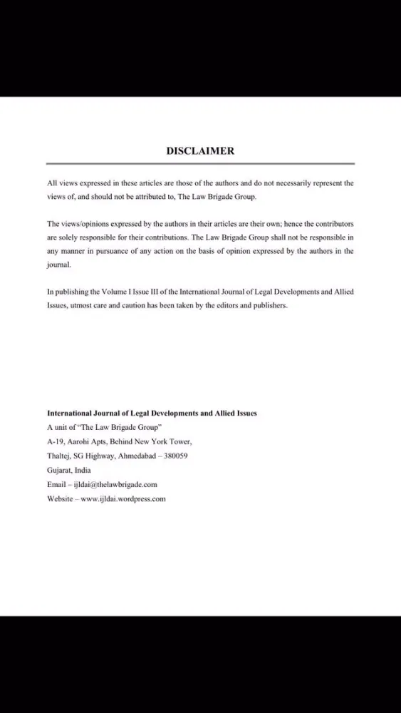 International Journal of Legal Developments And Allied Issues Screenshots