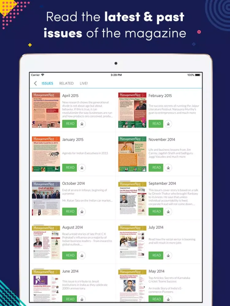 Captures d'écran de Management Next Magazine iPad 
