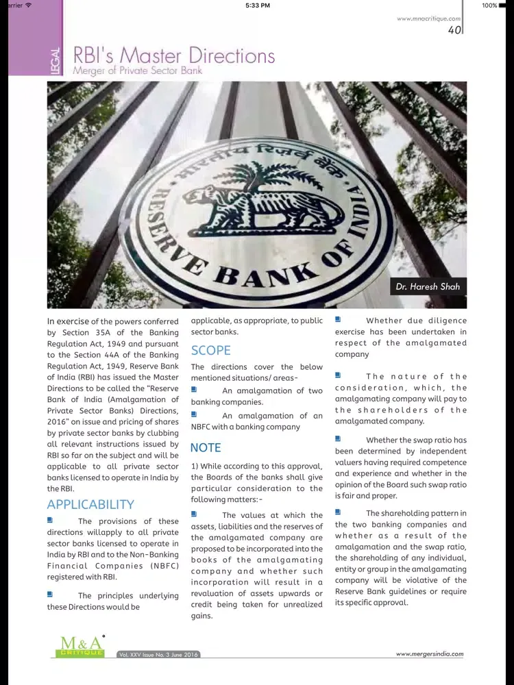 Capturas de pantalla de M & A Critique iPad 