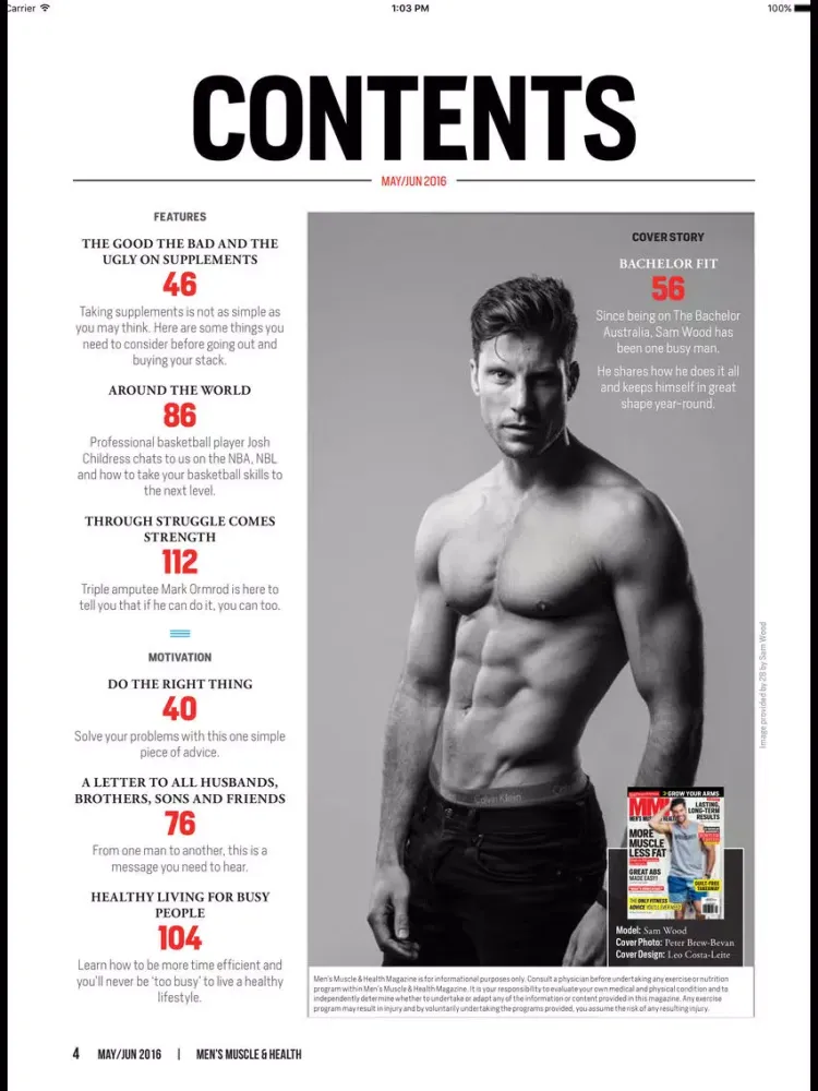 Capturas de tela do Men's Muscle & Health iPad 