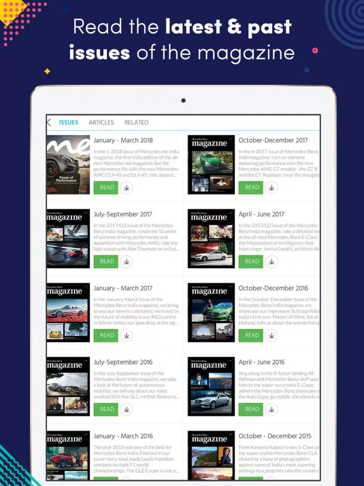 Mercedes-Benz India Magazine iPad  Screenshots