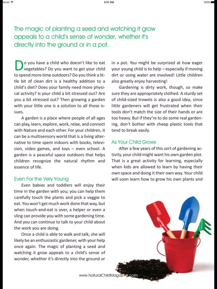 Natural Child Magazine iPad  Screenshots