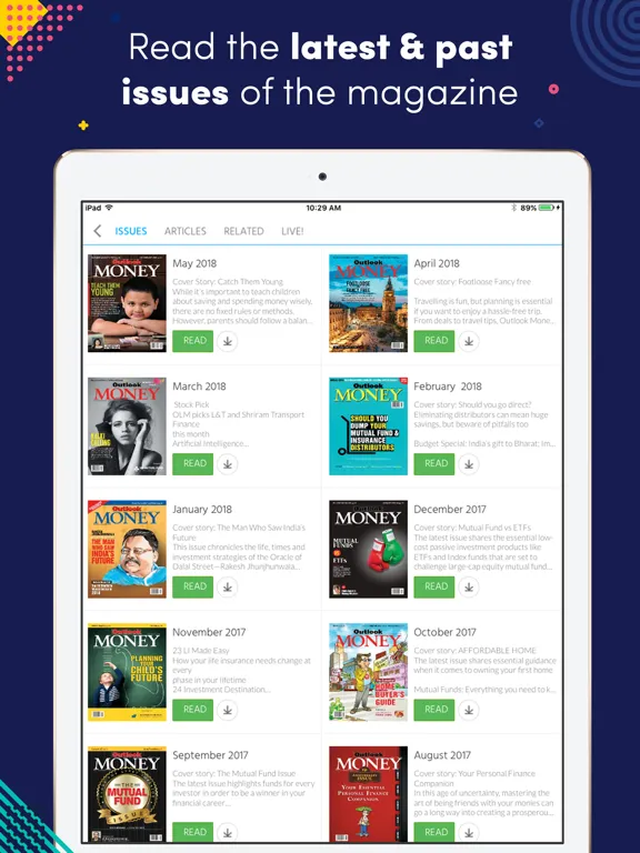Capturas de pantalla de Outlook Money Magazine iPad 
