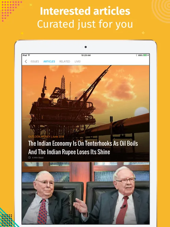 Capturas de pantalla de Outlook Money Magazine iPad 