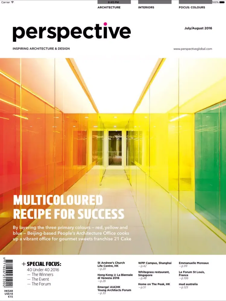 Capturas de tela do Perspective Magazine iPad 