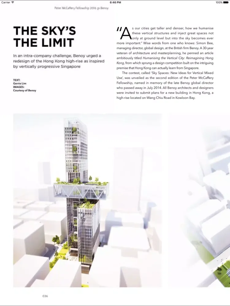 Capturas de tela do Perspective Magazine iPad 