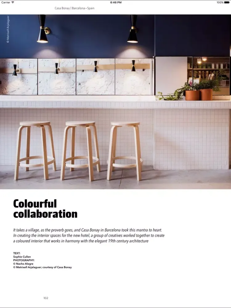 Capturas de tela do Perspective Magazine iPad 