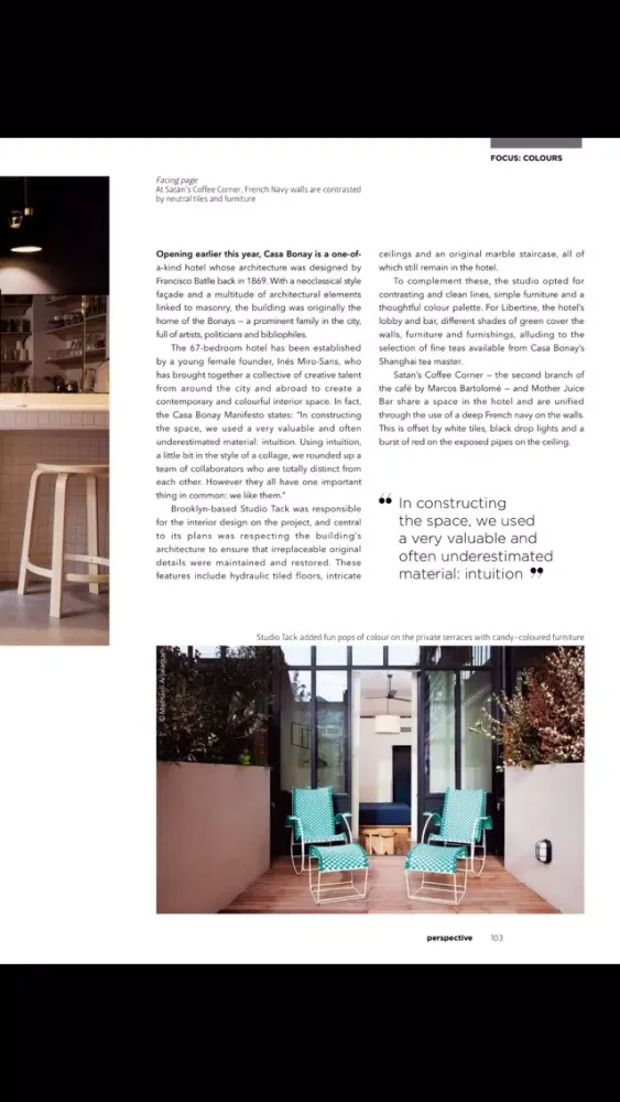 Capturas de tela do Perspective Magazine