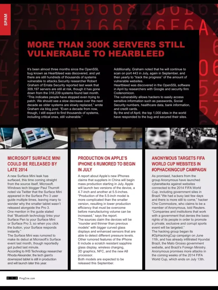 Capturas de tela do Ping! Zine Web Tech Magazine iPad 