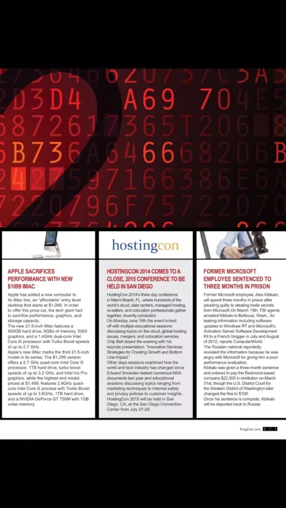 Capturas de tela do Ping! Zine Web Tech Magazine