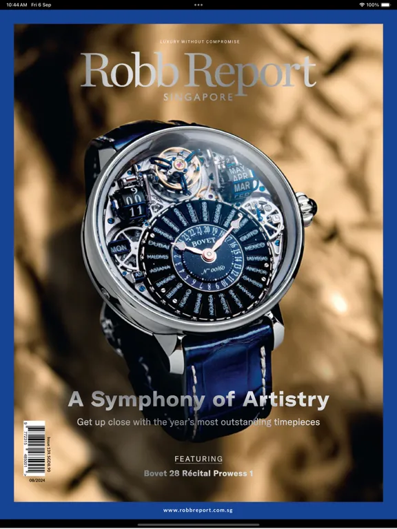 Tangkapan skrin Robb Report Singapore iPad 