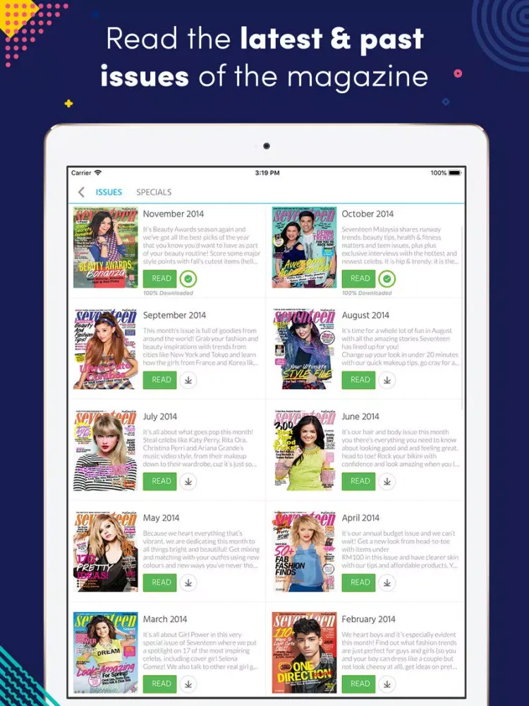 Capturas de pantalla de Seventeen Malaysia iPad 